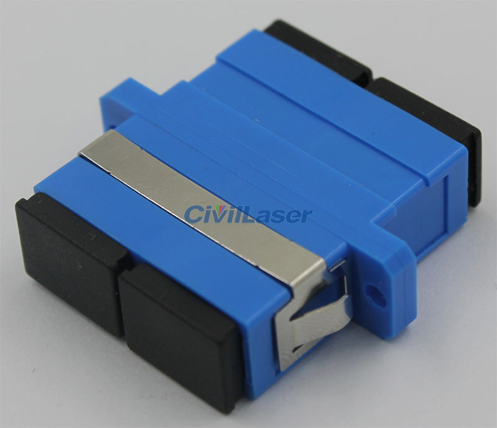 SC Singal Mode Double Core Optical Adapter Azul Plastic Flange Plate